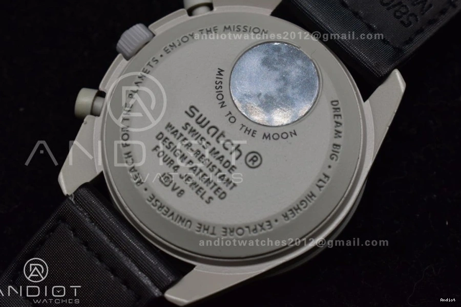 on Swatch Moon Strap Nylon Bioceramic to Mission The Quartz Omega x Moonwatch 1223